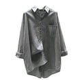 thumbnail image 2 of Guieoi Plus Size Winter Coats for Womens Printed Buttons Casual Loose Fashion Pockets Shirts Long Sleeve Blouses Outerwear, 2 of 2