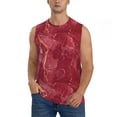 thumbnail image 3 of Uemuo Abstract Red Marble Pattern Men's Sleeveless T-Shirt,Muscle Athletic Tank Top, Moisture-wicking Quick-dry Breathable Classic Tee Top for Gym Run Outdoor Sports-Medium, 3 of 8