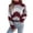 Wine, variant on Women's Geometric Pattern Turtleneck Sweater Long Sleeve Loose Fit Casual Pullover Top