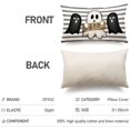 thumbnail image 6 of Halloween Pillow Covers 12x20 inch Black and White Ghost Halloween Lumbar Pillow Covers Decorations Grey Stripes Halloween Pillows Covers Decorative for Halloween Home Decor for Sofa 024, 6 of 6