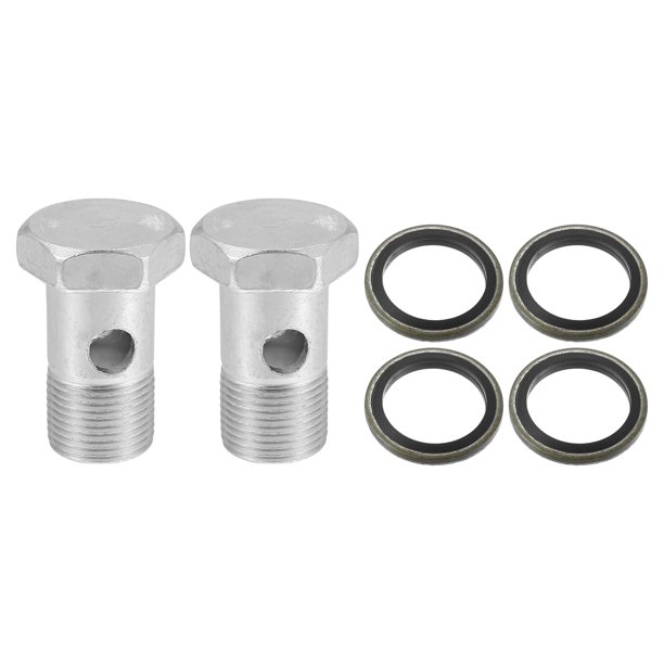 Juego de 2 adaptadores de montaje de freno de perno de coche M20x1.5 rosca de línea de freno perno único con 4 arandelas de cobre