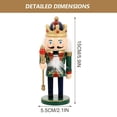 thumbnail image 2 of HLONK Xmas Nutcracker Statue Tabletop Nutcracker Craft Wooden Nutcracker Ornament, 2 of 6