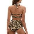 thumbnail image 3 of SEANATIVE Sexy Swimsuits for Women Bikini Quick Dry Tummy Control Swimwear Bathing Suit Comfortable Leopard Print Bikini Swimming Suit Size 2XL, 3 of 5