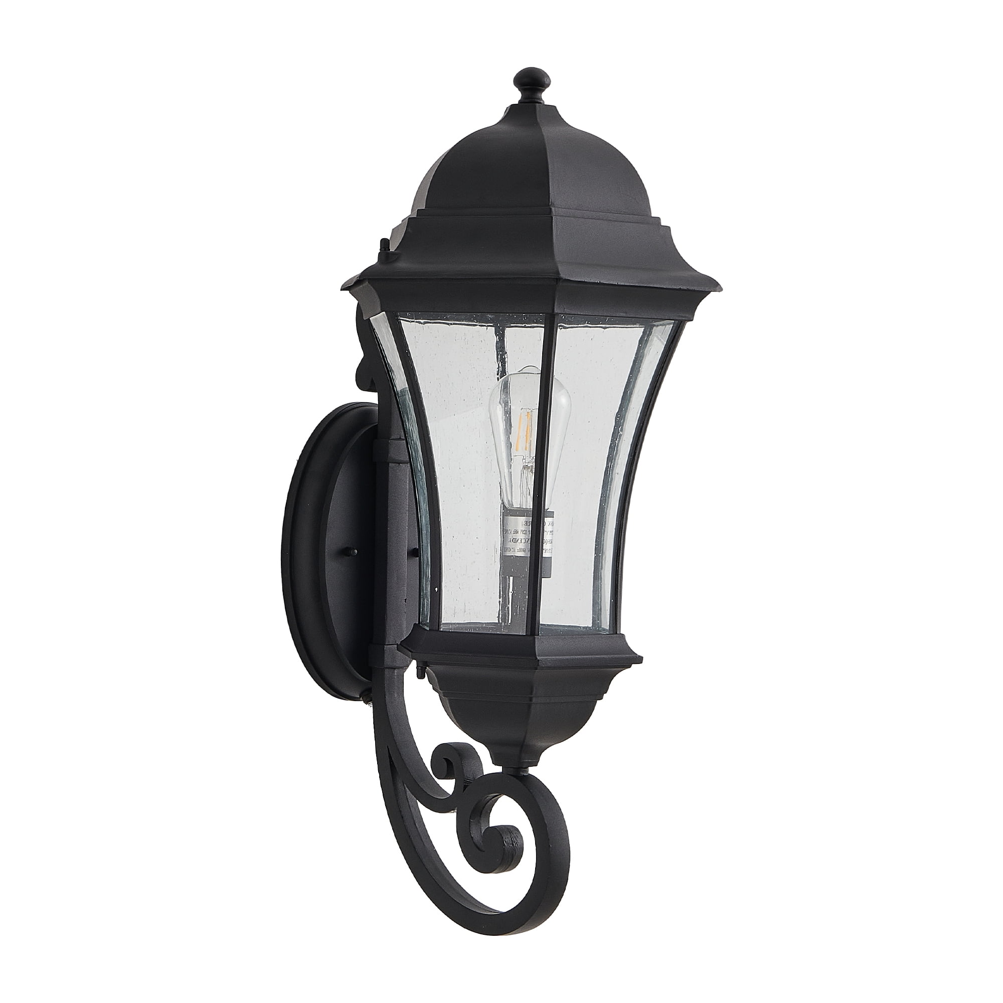1-Pack Vintage Wall-Mounted Outdoor Wall Light – Elegant Black Metal Sconce for Porch, Patio, and Garden Lighting (Bulb Not Included)