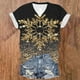 thumbnail image 1 of Fiudx Ropa de Mujer Moda Mujer Casual Cuello En V Blusa Sólida Manga Corta Camiseta Verano Tops, 1 of 3