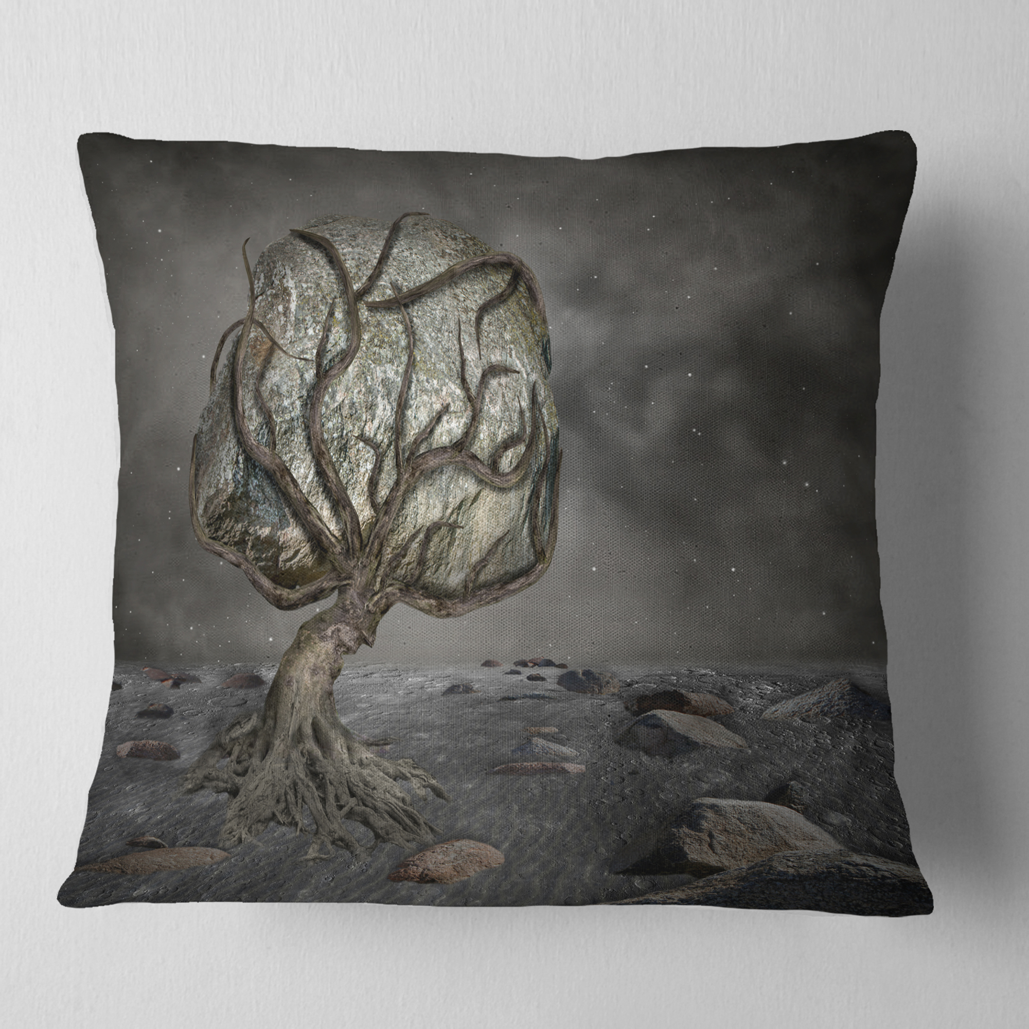 Designart Burden of Life - Abstract Throw Pillow - 16x16