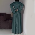 thumbnail image 7 of Cavosen Going out Dresses for Women Long Sleeve Green Satin Elegant Kimonos Sleeve Long Dress Party Dress Round Neck Solid Floor Length Maxi Dress Flowy Bodycon Wrap Wedding Guest Dress, 7 of 7
