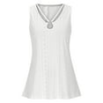 thumbnail image 6 of Lenpel Women's Plus Size Tank Tops Trendy Summer Eyelet Embroidery V Neck Sleeveless T Shirts Casual Loose Blouses, 6 of 7