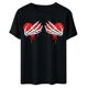 thumbnail image 4 of Tops de impresión de manga corta de ocio de cuello redondo de verano de moda para mujer Fridja  zx1789, 4 of 6