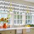 thumbnail image 4 of 2 Pack Yellow Nautical Valance for Window Anchor Grey Wavy Stripes Kitchen Valance Rod Pocket Short Curtain Topper Decorative Window Treatment for Living Room Bedroom 42"x12", 4 of 8
