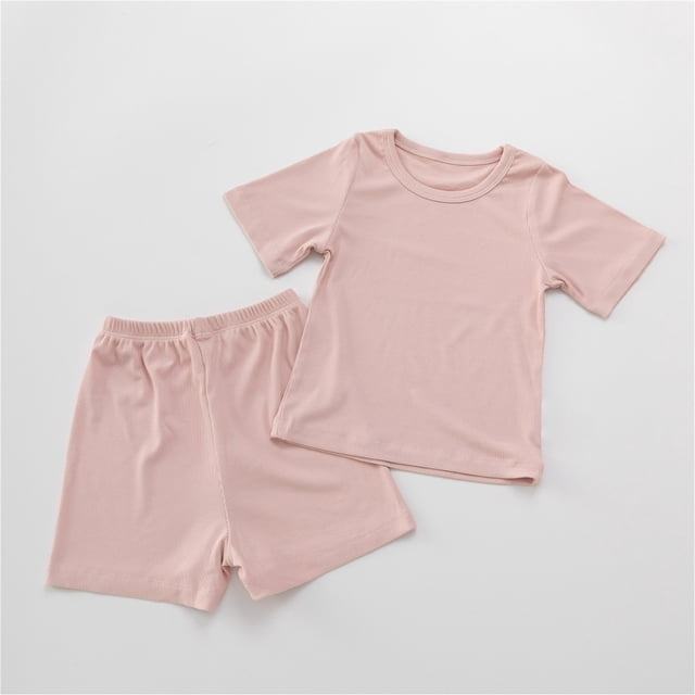 Pyjamas d'Été Doux pour Bébés Tout-Petits Filles Garçons Ensemble 2 Pcs