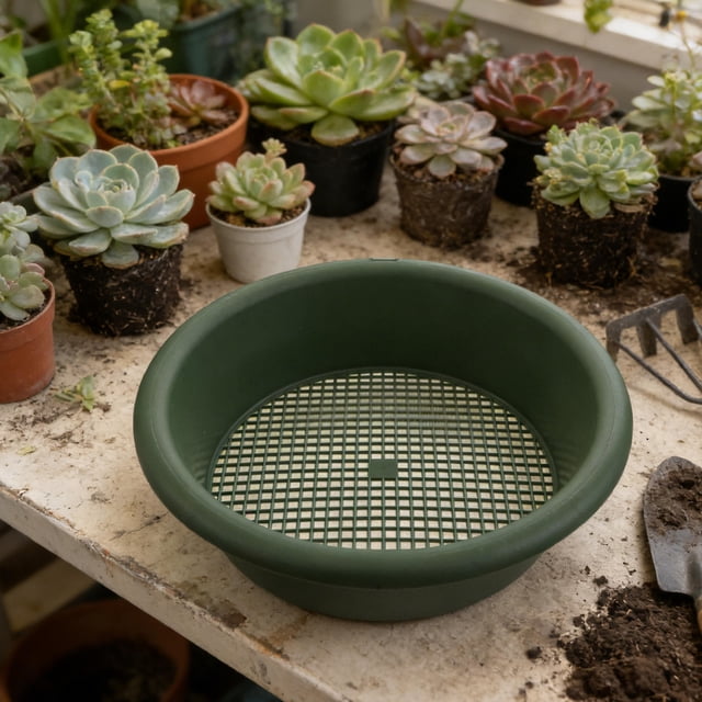 TABLETREANDS Tamiz Redondo Plástico Para Jardín Con Malla Para Separar Tierra
