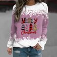 thumbnail image 1 of Chandails d'Automne Zanvins pour Femmes, T-Shirt Ample Imprimé d'Hiver pour Femmes, Blouse à Manches Longues, Hauts Décontractés à Col Rond, 1 of 4