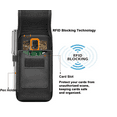 thumbnail image 6 of Black Rugged Vertical Nylon Case with Belt Loop, RFID Card Holder and Carabiner is Compatible with Tracfone BLU View Speed, 6 of 8