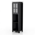 thumbnail image 3 of Furniture of America Tellun Wood Contemporary 4-Shelf Tower Cabinet in Black, 3 of 12