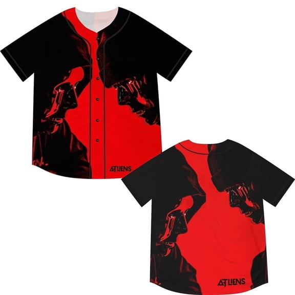 Atliens Merch Logo Baseball Jacket Women Men Casual HipHop Streetwear Printed Short Sleeve