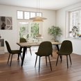 thumbnail image 1 of Homy Casa Modern Industrial 5-Piece Dining Set for 4 for Dining Room, Faux Wood Walnut Live Edge Table with 4 Armless Chairs, 1 of 11