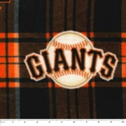 MLB San Francisco Giants 58" 100% Polyester Fleece Sports Logo Fabric By the Yard, Orange and Black