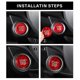 thumbnail image 4 of Dry Carbon Fiber Car Start Stop Engine Button Cover Trim Compatible with Alfa Romeo Giulia Stelvio 2017-2020 Accessories, Red, 4 of 5
