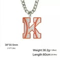 thumbnail image 7 of Baseball Initial A-Z Letter Pendant Necklace Cuban Chain Stainless Steel Jewelry, 7 of 7