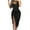 Black, variant on Women's Tunic Tank Bodycon Dress Solid Color Sleeveless Strap Midi Sundress Side Split Hem Ruch Wrap Cocktail Party Dresses