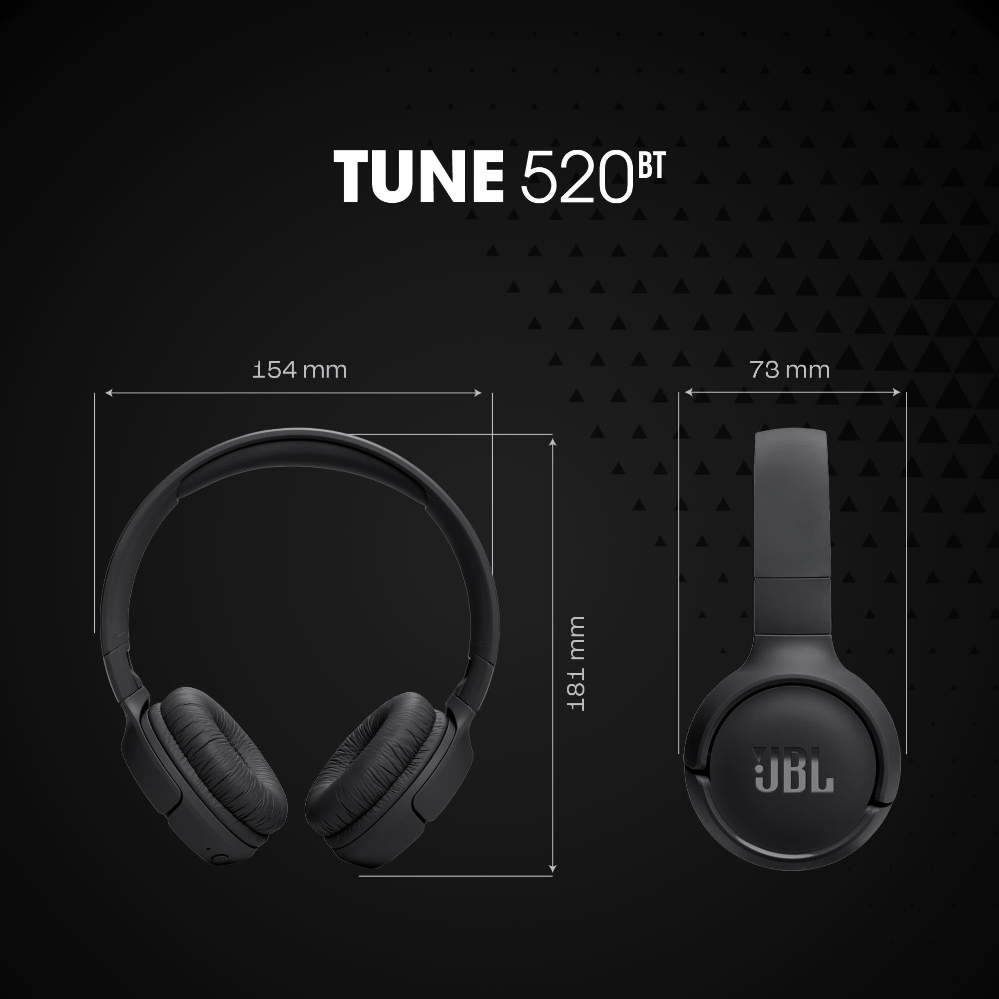 JBL Tune 520BT Wireless On-Ear Headphones, White photo 6