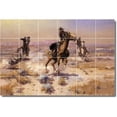 thumbnail image 1 of Ceramic Tile Mural-Charles Russell Western Wall Tile Mural 22. 48" w x 32" h using (24) 8 x 8 ceramic tiles, 1 of 3