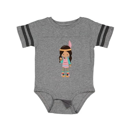 

Inktastic Native American Girl Cute Girl Brown Hair Gift Baby Girl Bodysuit