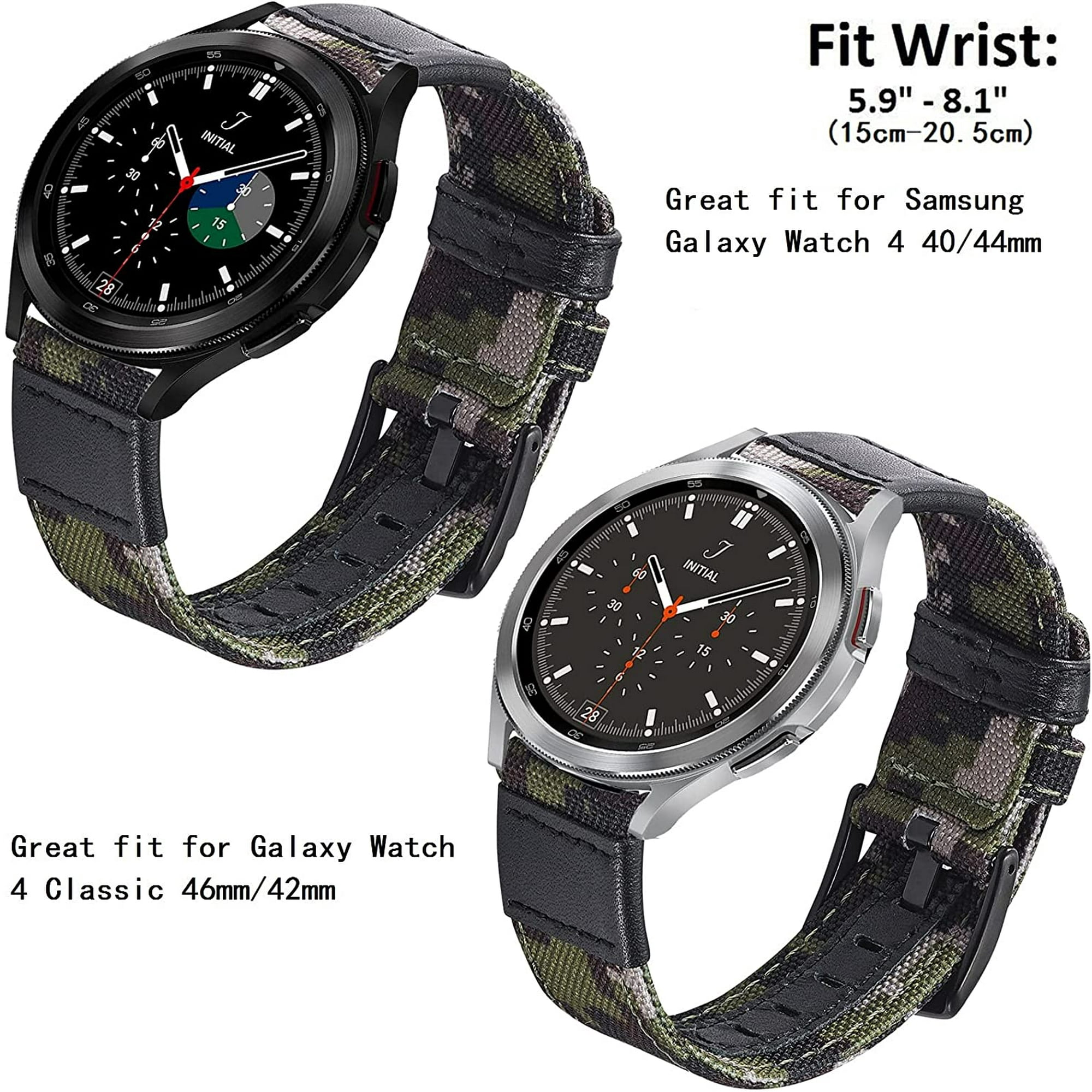 Galaxy Watch 4 Classic Bands 46mm 42mm Galaxy Watch 4 Bands 44mm 40mm 20mm Military Nylon Canvas Wrist band Replacement Straps for Samsung Watch 4 Galaxy Active 2 Watch 42mm 3 41mm Band Camo Walmart.c...