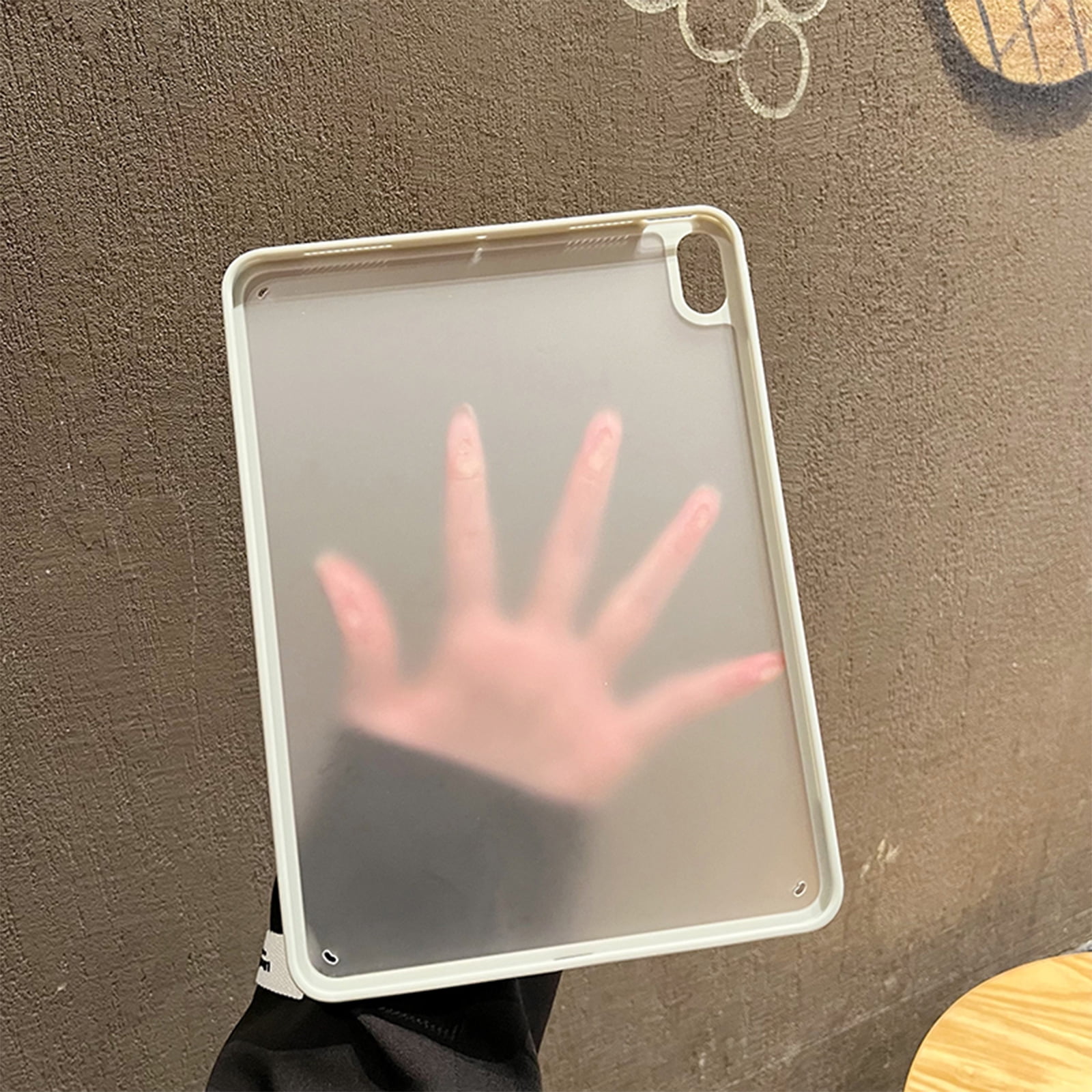 ELEHOLD for iPad 12.9 6th/5th/4th/3th 2022/2021/2020/2018 Case, Slim Thin Lightweight Shockproof Protective Yellowing Resistant Frosted Translucent Case Supports Pencil Charging,Gray