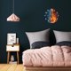 thumbnail image 5 of Reloj de pared con diseño de violín de fuego y agua, silencioso, de 10 pulgadas, estilo rústico retro, decorativo para sala de estar, cocina, hogar, baño y dormitorio, 5 of 7