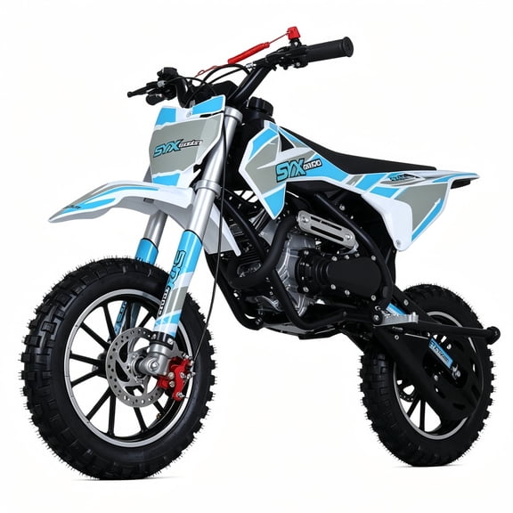 SYX MOTO Dirt-X 60cc 4-Stroke Kids Dirt Bike, Gas Powered Mini Pit Bike Off Road, Pull Start, Up to 22 mph, Blue