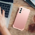 thumbnail image 6 of for Samsung Galaxy S21 FE Case, Heavy Slim Dual Layer 3 in 1 Heavy Duty Protection Hybrid Hard PC Soft Silicone Rugged Bumper Anti Slip Full-Body Protective Cases For Samsung Galaxy S21 FE,Rosegold, 6 of 7