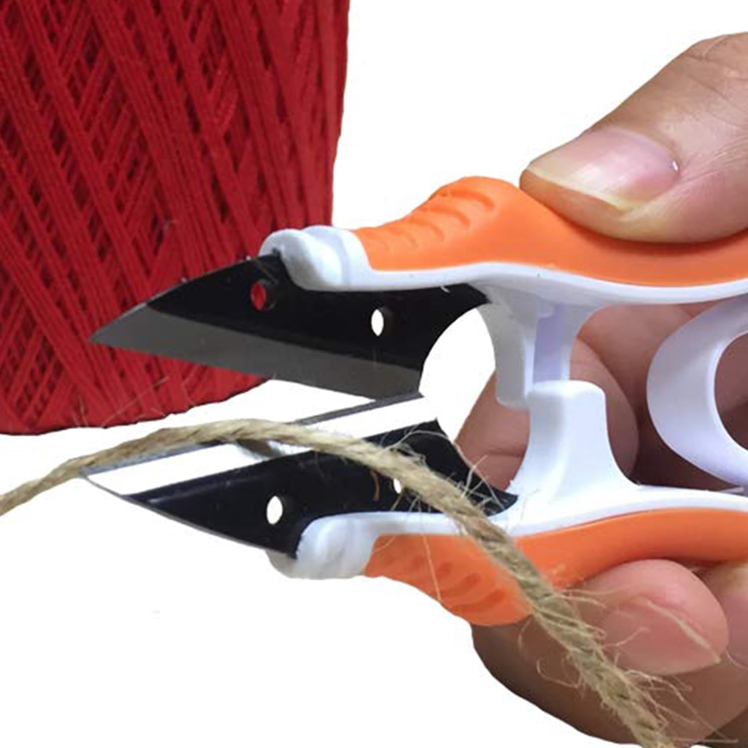 Thread Snips,Sharp Sewing Scissors,Multipurpose U-Type Thread Cutter with Protective Cover,Small Scissors for DIY Supplies,Orange