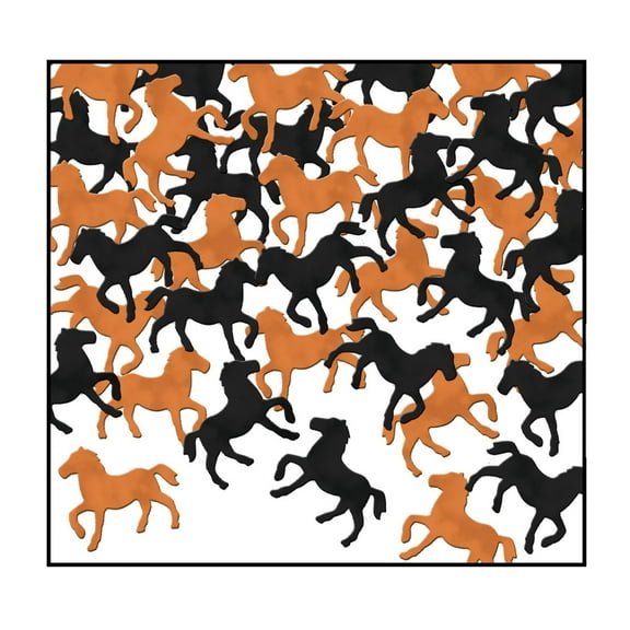 Party Central Club Pack of 12 Black and Orange Fanci-Fetti Horse Celebration Confetti Bags Decors 1