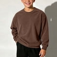 thumbnail image 6 of Squevariel Boys and Girls Long Sleeves Sweatshirt Corduroy Solid Color Round Neck Sweatshirts Casual Loose Pullover Top for 1-14Y, 6 of 7