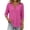 Hot Pink, variant on Tqcoqu 3/4 Length Sleeve for Women Tops Dressy Casual Shirts V Neck Summer Blouses with Buttons Trendy Clothes,Hot Pink,Women's S-XXXXXL