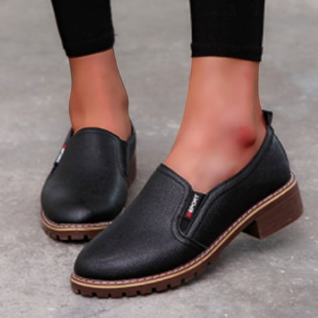 

MIARHB Fashion Women s Casual Shoes Breathable Slip-on Chunky Heels Leisure Sneakers Women s shoes wide width