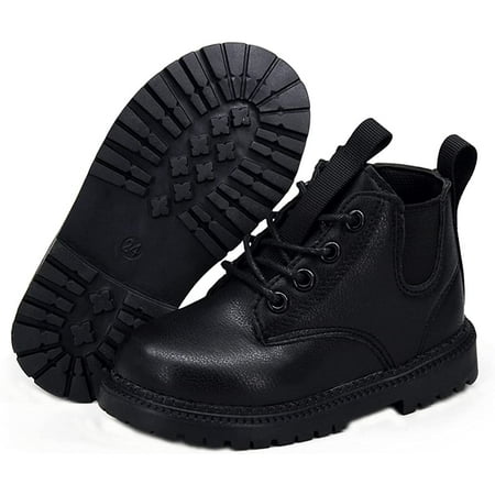 

Toddler Boys Girls Boots Waterproof Leather Lace Up Ankle Anti-Slip Rubber Sole Baby Hiking Boots(Toddler/Little Kid)