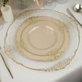 Efavormart 10 Pack | Taupe/Gold Baroque 10" Round Plastic Dinner Plates ...