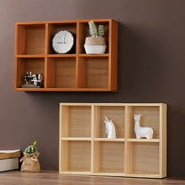 WHAMVOX Vintage Desktop Organizer Wooden Case Multifunctional Storage Cabinet Wall Hanging Box for Home Store Room Office