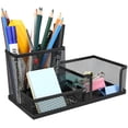 thumbnail image 1 of Organizador de escritorio, portalápices de metal, organizador de escritorio, accesorios de escritorio de malla con 3 compartimentos para oficina, escuela y hogar, 1 of 8