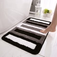 thumbnail image 2 of Alfombra de baño antideslizante, alfombra de cocina, alfombra de baño esponjosa, alfombra de ducha de microfibra suave, secado rápido, absorbente de agua, lavable a máquina-50 x 80 cm (rojo y blanco) Sailing Electrónica, 2 of 4