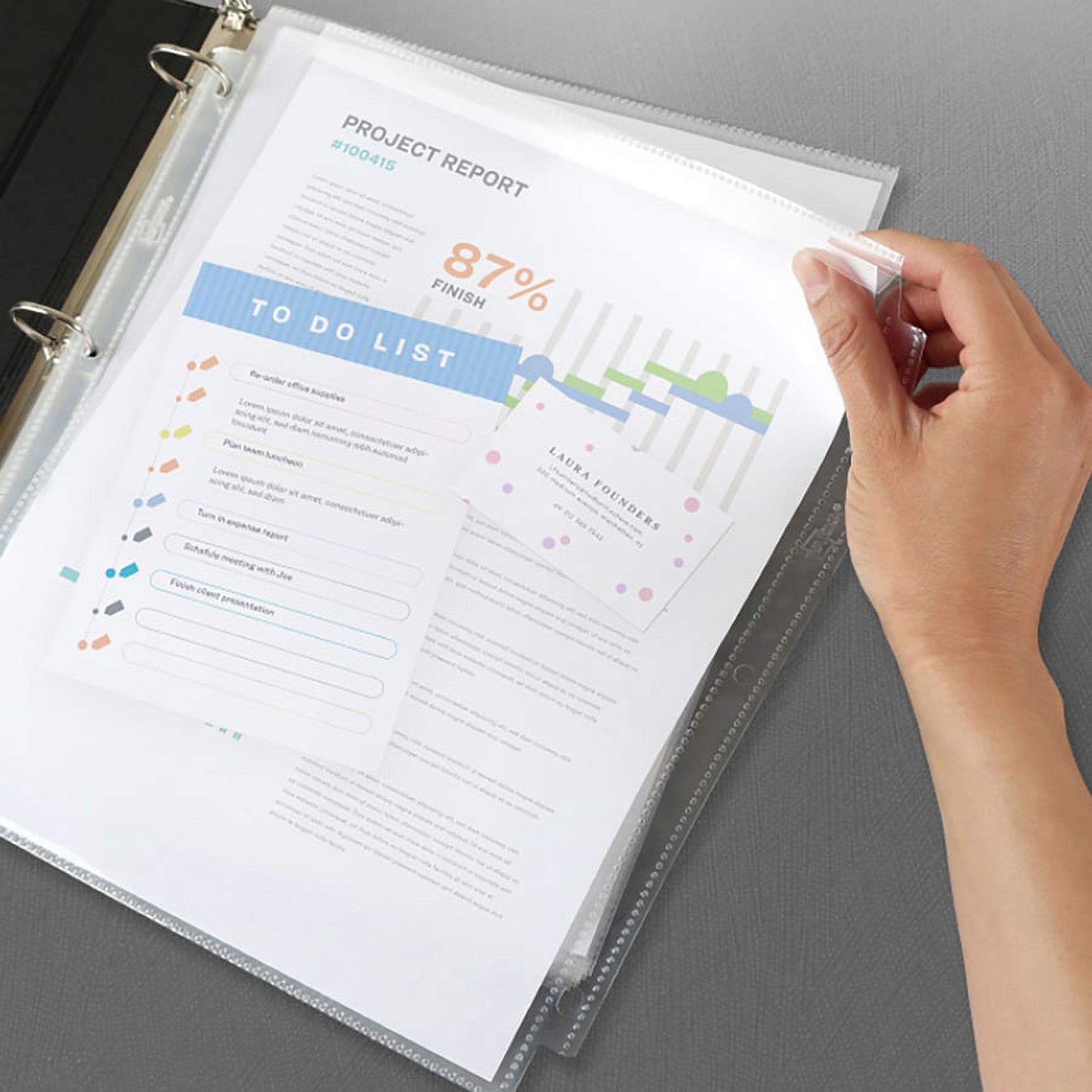Avery® Secure Top Sheet Protectors - For Letter 8 1/2" X 11" Sheet - 3 X Holes - Ring Binder - Clear - Polypropylene - 75 / Bundle