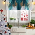 thumbnail image 5 of Abstract Teal Green Curtain Valances for Windows, Kitchen Valance Window Treatments Panel 2 Pack, White Gold Textured Art Rod Pocket Short Curtains for Bathroom Bedroom 60 x 18 Inch, 5 of 8