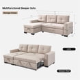 thumbnail image 6 of Moootto 91.7" Pull-Out Modern Fabric Sleeper Sectional with Chaise in Beige, 6 of 6