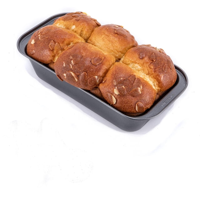 Plato para pan, plato para pan antiadherente con mango de fácil agarre, plato para pan de acero al carbono para hornear, plato para pan casero, brownie y bizcocho