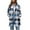 Blue, variant on Wancir Womens Flannel Plaid Shacket Jacket Casual Lapel Button Down Tartan Trench Coat Long Sleeve Shirts with Pockets