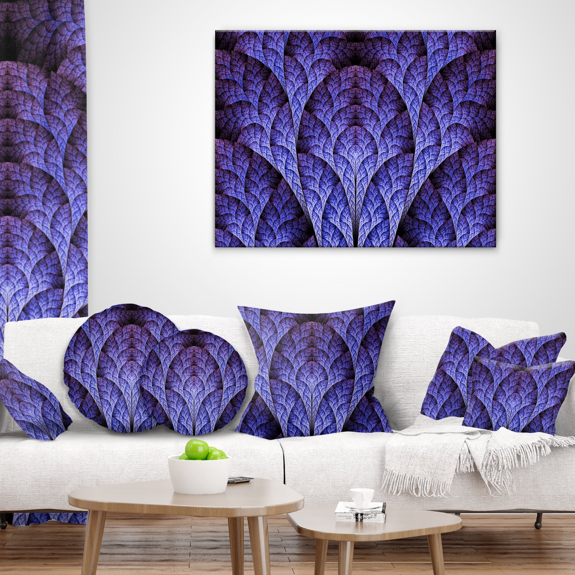 Designart Exotic Purple Biological Organism - Abstract Throw Pillow - 12x20