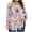 #Pink 2, variant on Vynhevius Womens Plus Size Crew Neck 3/4 Sleeve Tops Printed Casual Loose Fit Summer Blouses Shirts